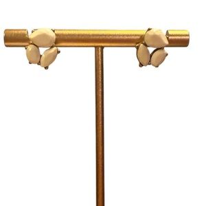 J. Crew Vintage Ivory/Gold 3 Cluster Pierced Stud 
Earrings